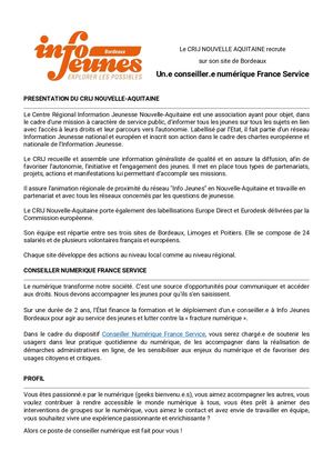 Conseiller Numérique Crij Na Bordeaux 062021