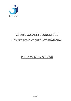 Reglement Interieur CE