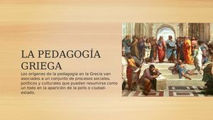 La Pedagogía Griega
