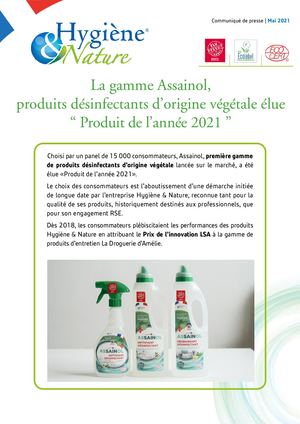 Communiqué de presse Hygiene & Nature