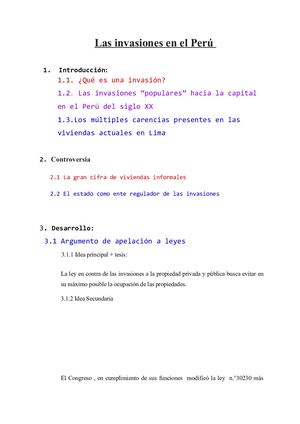 Las invasiones en el Perú