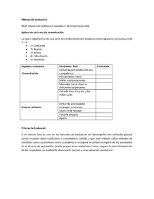 Método De Evaluación