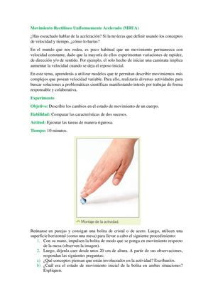 Guía Movimiento Rectilíneo Uniformemente Acelerado