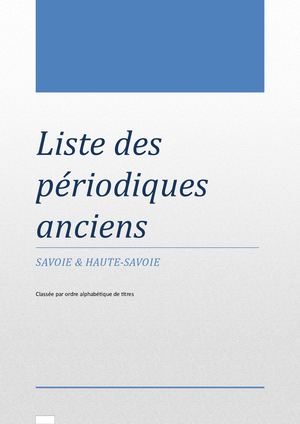 Liste des périodiques anciens