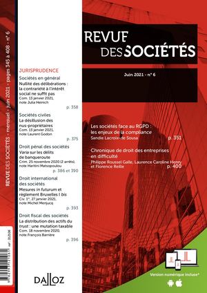 Revue des Sociétés n°6 Juin 2021