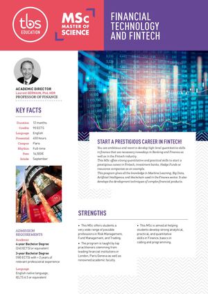 TBS Fiche MSc Financial Technology And Markets EN