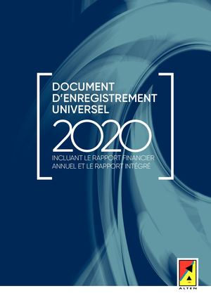DOCUMENT D’ENREGISTREMENT UNIVERSEL 2O20 ALTEN