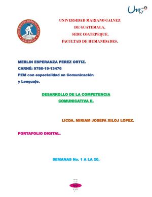 Portafolio Digital Competencia Comunicativa II Docx