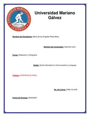 Portafolio De Redacción Y Ortografía