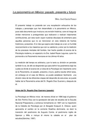 La Psicometria En Mexico