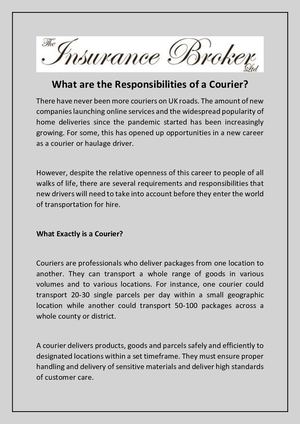 What Are The Responsibilities Of A Courier