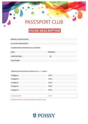 Pass Sport Club Fiche Descriptive