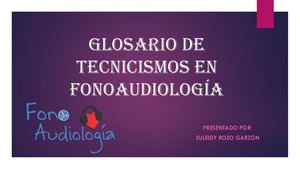 Glosario De Tecnicismos En Fonoaudiología