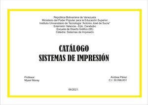 Catálogo Sistemas De Impresión