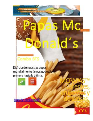 Papas Fritas Mc Donald´s Alimento Procesado