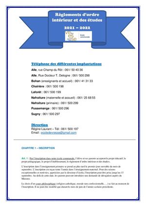 ROI Ecole de Vresse-sur-Semois 2021-2022