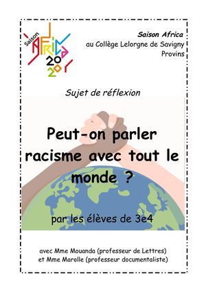 Livret Réflexion Racisme 3e4
