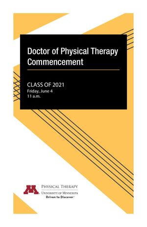 UMN Doctor of Physical Therapy Commencement 2021