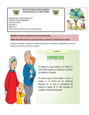 Actividades Cívica, Octavo, Semana 4, II Parcial