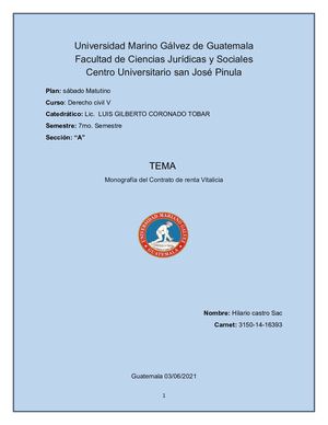 Monografia De Rentas Vitalicias