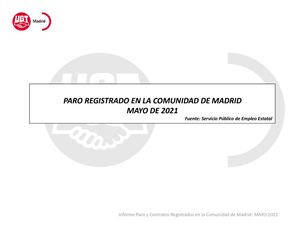 Informe Paro Registrado Mayo 2021
