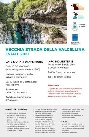 Orari Vecchia Strada Della Valcellina 2021