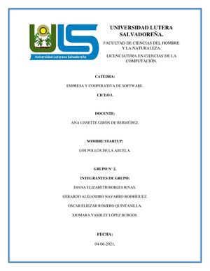 Plan De Negocio Final (Los Pollo De La Abuela)