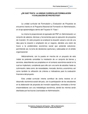 De Que Trata La Unidad Curricular¿