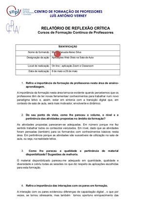 Relatório De Avaliação Snpl