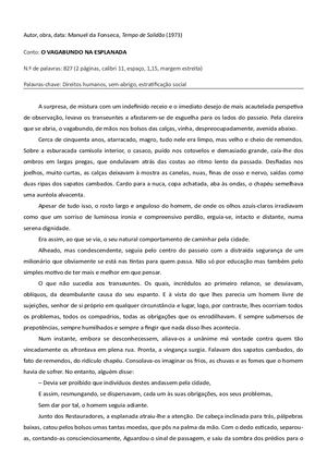 Conto Vagabundo Na Esplanada