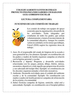 Lectura Complementaria Comités De Trabajo Gobierno Escolar