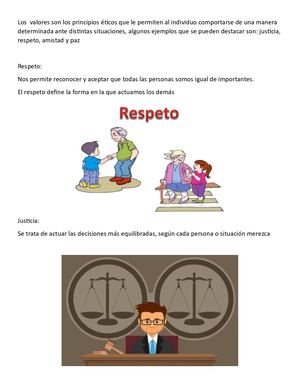 Trabajo De Tecnología Valores