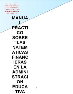 MANUAL PRACTICO SOBRE LAS MATEMATICAS FINANCIERAS