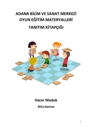Adana Bi̇lsem Oyun Eği̇tği̇m Materyalleri̇ Hacer Mocuk