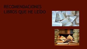 Recomendaciones Libros Que He Leído