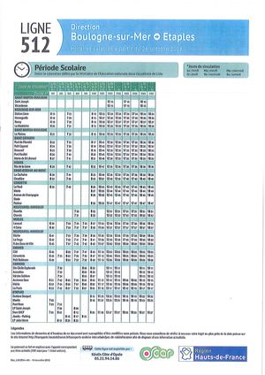 Horaires Ligne 512