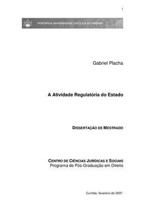 Atividade Regulatória Do Estado