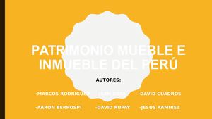 Patrimonio Mueble e Inmueble Del Perú