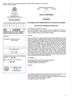 Plu Modification1 Délibération Et Annexe 20210326