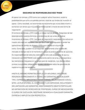DESCARGO DE RESPONSABILIDAD BIZZ TRADE