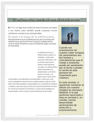 Periodico De Amor En La Adolescencia