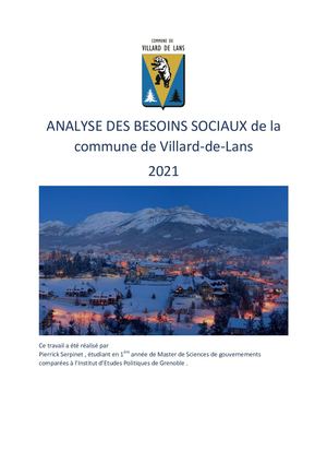 Analyse des besoins sociaux (Mairie de Villard-de-Lans )