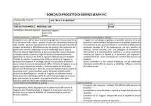 Scheda Progetto di Service Learning "OLTRE LE BARRIERE"