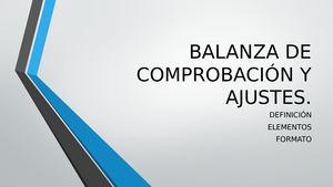 Balanza De Comprobación Y Ajustes