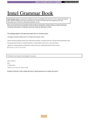 1 G G Imtel Grammar Book