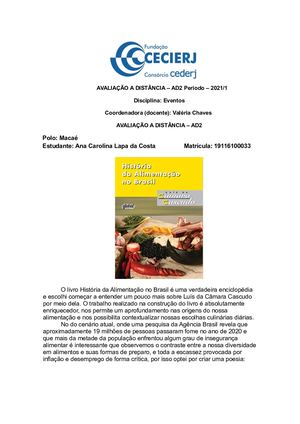 LUIS CÂMARA CASCUDO: A HISTÓRIA DA ALIMENTAÇÃO NO BRASIL