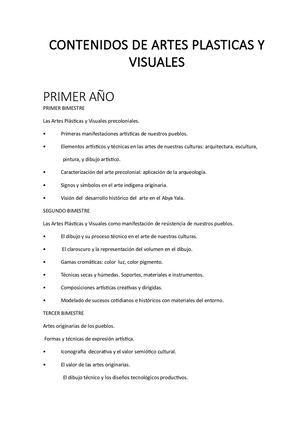 Artes Visuales Secundaria