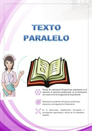 Texto Paralelo ,Teorias Y Modelos De Enfermeria