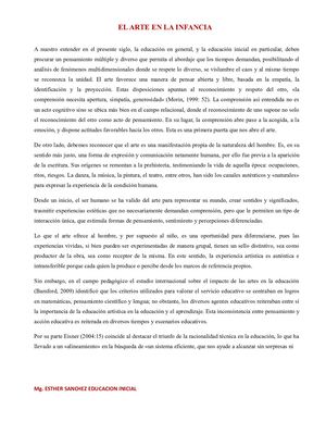 El Arte En La Infancia
