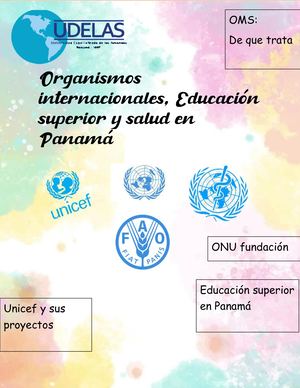 Organismos Internacionales, Educación Superior Y Salud En Panamá